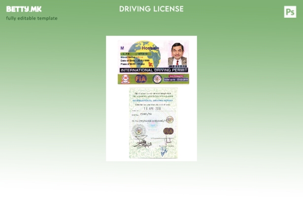 Шаблон за меѓународна возачка дозвола од Бангладеш во модерен стил